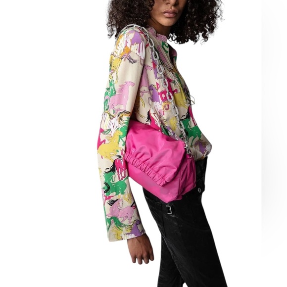 ZADIG & VOLTAIRE Rockyssime Chain Shoulder Bag | Color: pink Paradise | NWOT - Picture 1 of 13